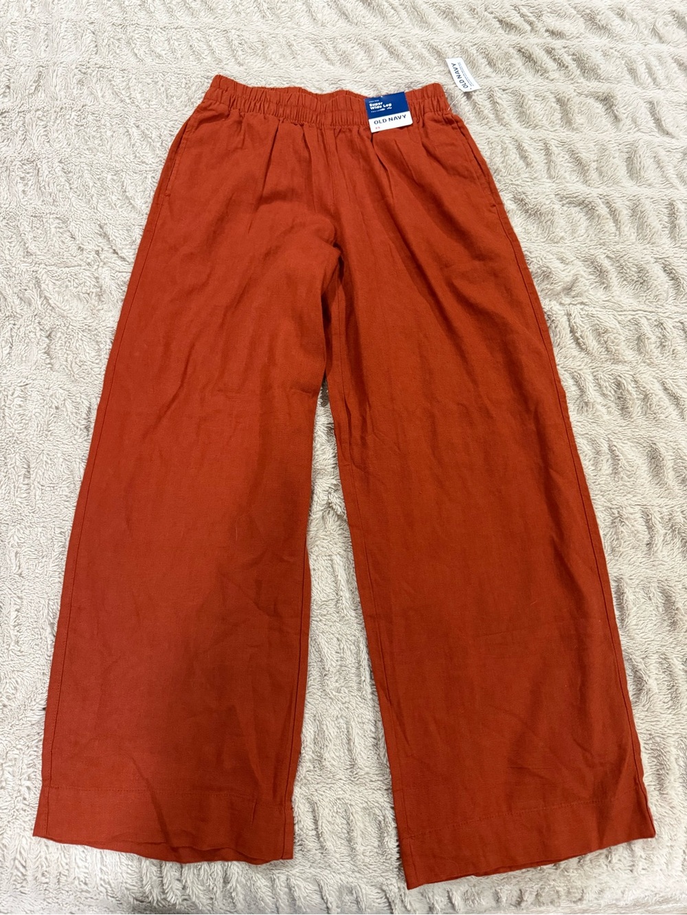 Old Navy Women's Wide-Leg Linen Blend Pants - Rust Orange